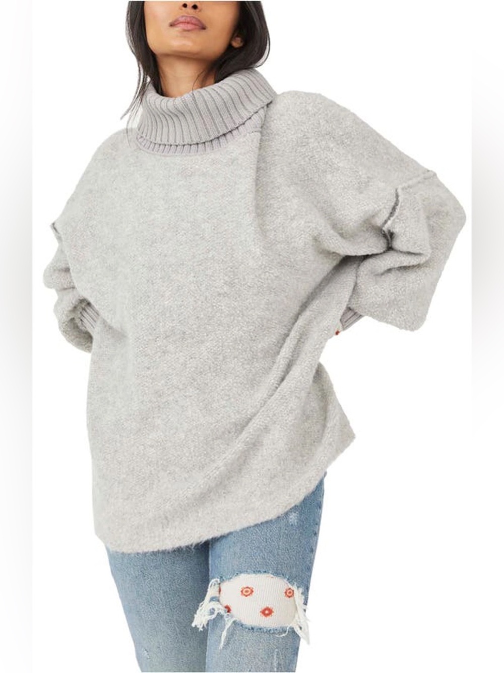 Free People Milo Pullover Sweater in Gray